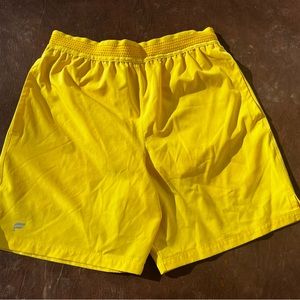 Fabletics High Performance Bright Yellow Running Shorts Men's Size 28W